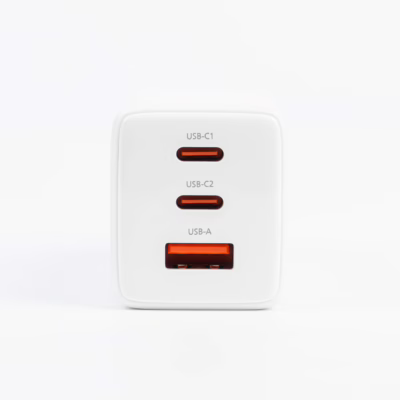 Philips หัวชาร์จ รุ่น PD65W อะแดปเตอร์ 3 พอร์ต ชาร์จไว PD QC 3.0 GaN - สี White