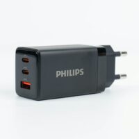 Philips หัวชาร์จ รุ่น PD65W อะแดปเตอร์ 3 พอร์ต ชาร์จไว PD QC 3.0 GaN - สี Black