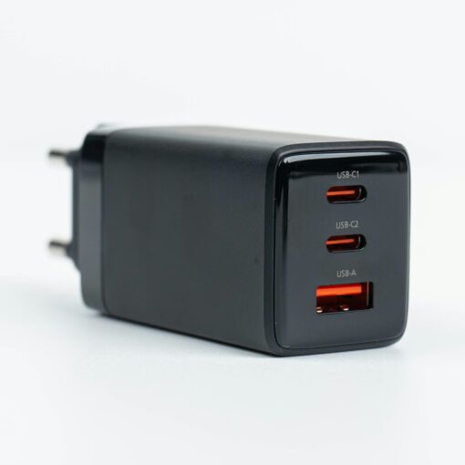 Philips หัวชาร์จ รุ่น PD65W อะแดปเตอร์ 3 พอร์ต ชาร์จไว PD QC 3.0 GaN - สี Black - Image 8