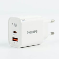 Philips หัวชาร์จ รุ่น PD33W อะแดปเตอร์ 2 พอร์ต GaN - สี White