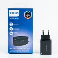 Philips หัวชาร์จ รุ่น PD45W อะแดปเตอร์ 2 พอร์ต GaN - สี Black