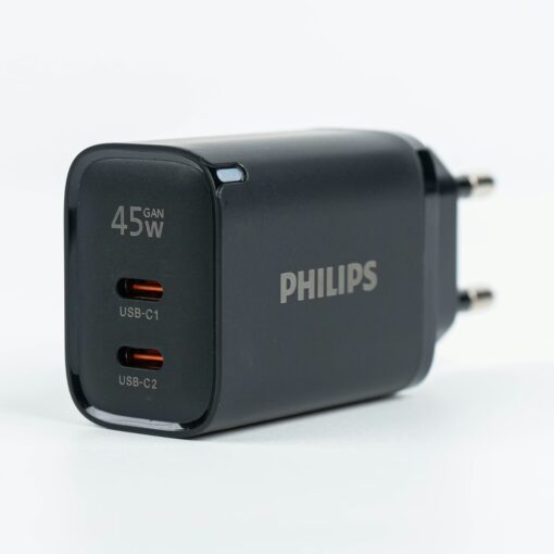Philips หัวชาร์จ รุ่น PD45W อะแดปเตอร์ 2 พอร์ต GaN - สี Black - Image 6