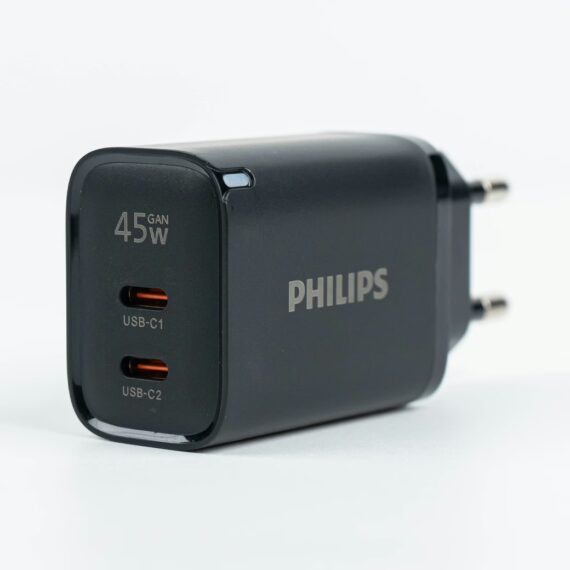 Philips หัวชาร์จ รุ่น PD45W อะแดปเตอร์ 2 พอร์ต GaN - สี Black - Image 6