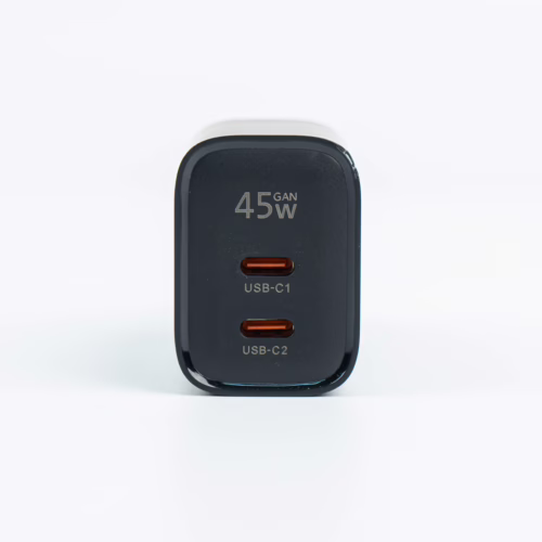 Philips หัวชาร์จ รุ่น PD45W อะแดปเตอร์ 2 พอร์ต GaN - สี Black