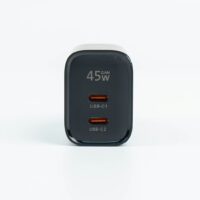 Philips หัวชาร์จ รุ่น PD45W อะแดปเตอร์ 2 พอร์ต GaN - สี Black