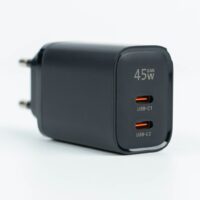 Philips หัวชาร์จ รุ่น PD45W อะแดปเตอร์ 2 พอร์ต GaN - สี Black