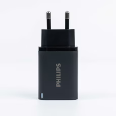 Philips หัวชาร์จ รุ่น PD45W อะแดปเตอร์ 2 พอร์ต GaN - สี Black