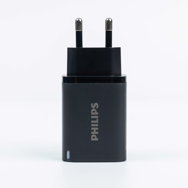 Philips หัวชาร์จ รุ่น PD45W อะแดปเตอร์ 2 พอร์ต GaN - สี Black