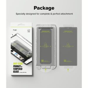 Ringke รุ่น Easy Slide Privacy Tempered Glass - ฟิล์มกระจก Galaxy S25 Ultra (ฟิล์ม 2 แผ่น พร้อมอุปกรณ์ติดตั้ง)