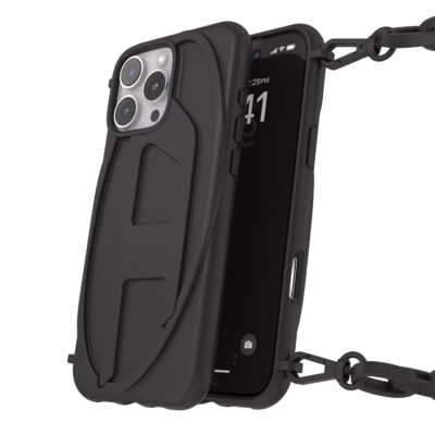 Diesel รุ่น Oval D Chain - เคส iPhone 16 Pro Max - สี Black