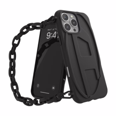 Diesel รุ่น Oval D Chain - เคส iPhone 16 Pro Max - สี Black