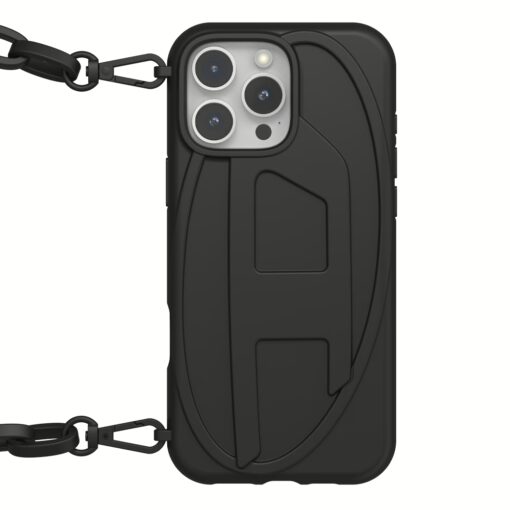 Diesel รุ่น Oval D Chain - เคส iPhone 16 Pro - สี Black