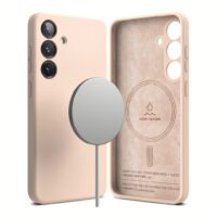 Ringke รุ่น Silicone Magnetic - เคส Galaxy S25 - สี Pink Sand