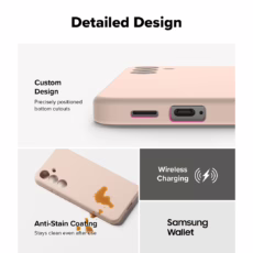 Ringke รุ่น Silicone Magnetic - เคส Galaxy S25 - สี Pink Sand