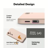 Ringke รุ่น Silicone Magnetic - เคส Galaxy S25 - สี Pink Sand