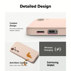 Ringke รุ่น Silicone Magnetic - เคส Galaxy S25 - สี Pink Sand