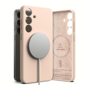 Ringke รุ่น Silicone Magnetic - เคส Galaxy S25 - สี Pink Sand