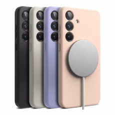 Ringke รุ่น Silicone Magnetic - เคส Galaxy S25 - สี Pink Sand