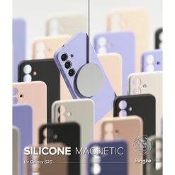 Ringke รุ่น Silicone Magnetic - เคส Galaxy S25 - สี Pink Sand