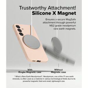 Ringke รุ่น Silicone Magnetic - เคส Galaxy S25 - สี Pink Sand