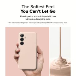 Ringke รุ่น Silicone Magnetic - เคส Galaxy S25 - สี Pink Sand
