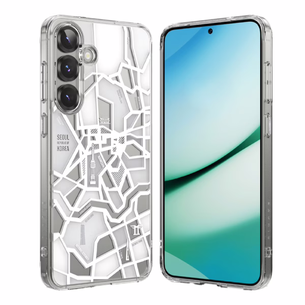 Ringke รุ่น Fusion Design - เคส Galaxy S25 Plus - สี Seoul Map White