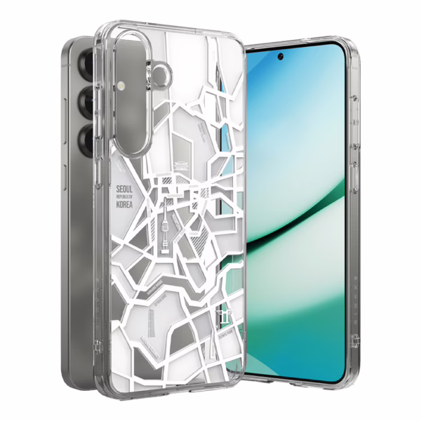 Ringke รุ่น Fusion Design - เคส Galaxy S25 Plus - สี Seoul Map White
