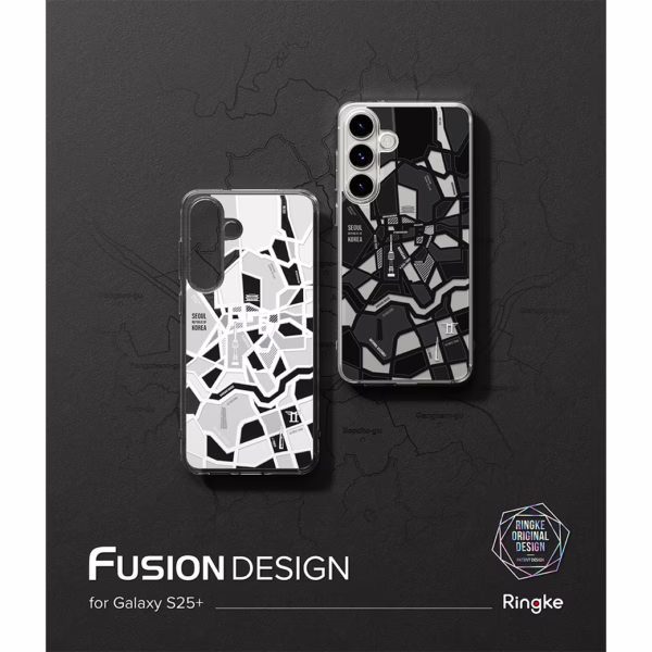 Ringke รุ่น Fusion Design - เคส Galaxy S25 Plus - สี Seoul Map White