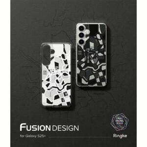 Ringke รุ่น Fusion Design - เคส Galaxy S25 Plus - สี Seoul Map White