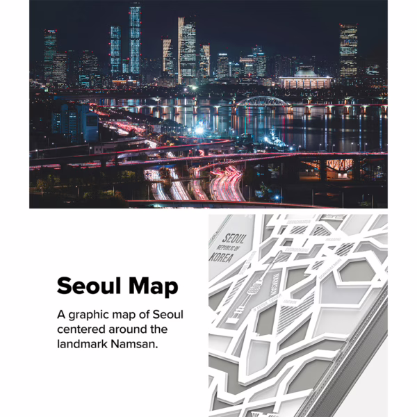 Ringke รุ่น Fusion Design - เคส Galaxy S25 Plus - สี Seoul Map White