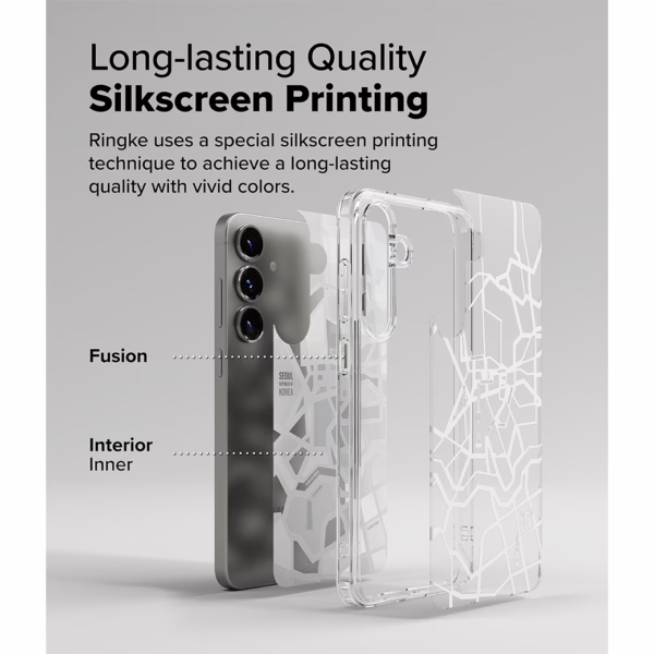 Ringke รุ่น Fusion Design - เคส Galaxy S25 Plus - สี Seoul Map White