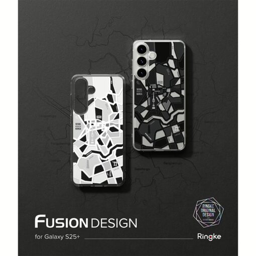Ringke รุ่น Fusion Design - เคส Galaxy S25 Plus - สี Seoul Map Black - Image 5