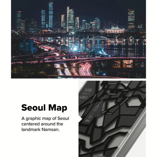 Ringke รุ่น Fusion Design - เคส Galaxy S25 Plus - สี Seoul Map Black - Image 6