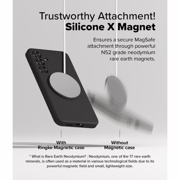 Ringke รุ่น Silicone Magnetic - เคส Galaxy S25 Plus - สี Black