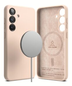 Ringke รุ่น Silicone Magnetic - เคส Galaxy S25 Plus - สี Pink Sand