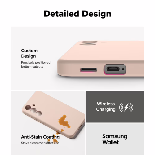 Ringke รุ่น Silicone Magnetic - เคส Galaxy S25 Plus - สี Pink Sand