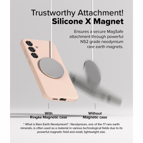 Ringke รุ่น Silicone Magnetic - เคส Galaxy S25 Plus - สี Pink Sand
