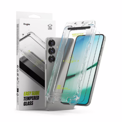 Ringke รุ่น Easy Slide Tempered Glass - ฟิล์มกระจก Galaxy S25 Plus (ฟิล์ม 2 แผ่น พร้อมอุปกรณ์ติดตั้ง)