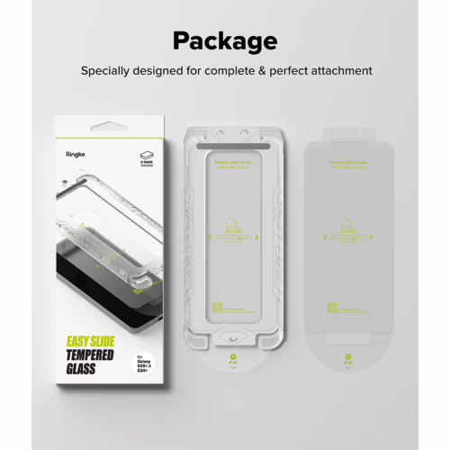 Ringke รุ่น Easy Slide Tempered Glass - ฟิล์มกระจก Galaxy S25 Plus (ฟิล์ม 2 แผ่น พร้อมอุปกรณ์ติดตั้ง)