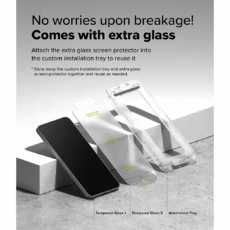 Ringke รุ่น Easy Slide Tempered Glass - ฟิล์มกระจก Galaxy S25 Plus (ฟิล์ม 2 แผ่น พร้อมอุปกรณ์ติดตั้ง)