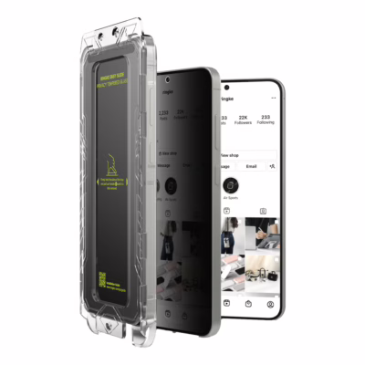 Ringke รุ่น Easy Slide Privacy Tempered Glass - ฟิล์มกระจก Galaxy S25 Plus (ฟิล์ม 2 แผ่น พร้อมอุปกรณ์ติดตั้ง)