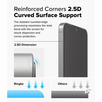 Ringke รุ่น Easy Slide Privacy Tempered Glass - ฟิล์มกระจก Galaxy S25 Plus (ฟิล์ม 2 แผ่น พร้อมอุปกรณ์ติดตั้ง)