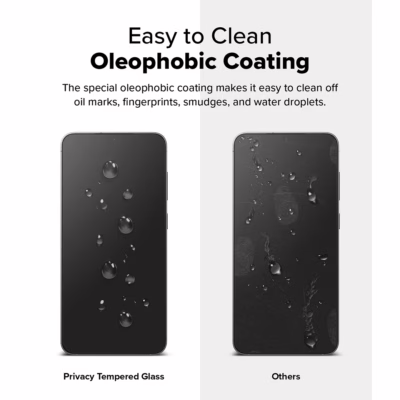Ringke รุ่น Easy Slide Privacy Tempered Glass - ฟิล์มกระจก Galaxy S25 Plus (ฟิล์ม 2 แผ่น พร้อมอุปกรณ์ติดตั้ง)