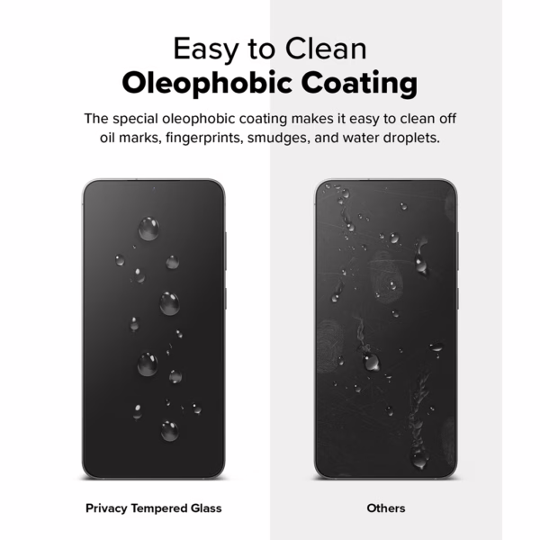 Ringke รุ่น Easy Slide Privacy Tempered Glass - ฟิล์มกระจก Galaxy S25 Plus (ฟิล์ม 2 แผ่น พร้อมอุปกรณ์ติดตั้ง)