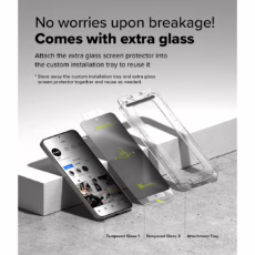 Ringke รุ่น Easy Slide Privacy Tempered Glass - ฟิล์มกระจก Galaxy S25 Plus (ฟิล์ม 2 แผ่น พร้อมอุปกรณ์ติดตั้ง)