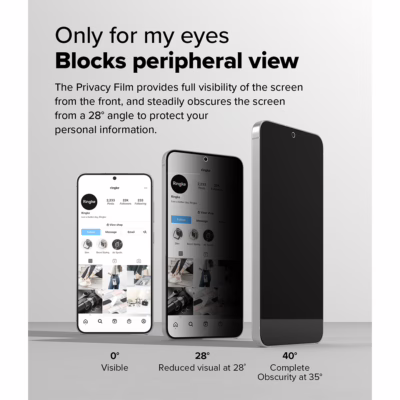 Ringke รุ่น Easy Slide Privacy Tempered Glass - ฟิล์มกระจก Galaxy S25 Plus (ฟิล์ม 2 แผ่น พร้อมอุปกรณ์ติดตั้ง)