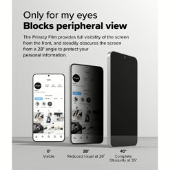 Ringke รุ่น Easy Slide Privacy Tempered Glass - ฟิล์มกระจก Galaxy S25 Ultra (ฟิล์ม 2 แผ่น พร้อมอุปกรณ์ติดตั้ง)