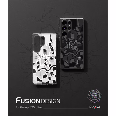 Ringke รุ่น Fusion Design - เคส Galaxy S25 Ultra - สี Seoul Map White