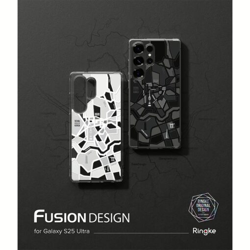 Ringke รุ่น Fusion Design - เคส Galaxy S25 Ultra - สี Seoul Map Black - Image 5