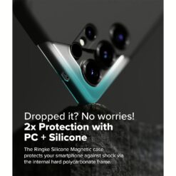 Ringke รุ่น Silicone Magnetic - เคส Galaxy S25 Ultra - สี Black